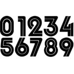 Air-Uni Uni Twin Line 4" Old School BMX Retro Number Plate Numbers - GLOSS BLACK (NEW CUT VINYL)