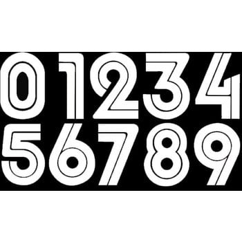 Air-Uni Uni Twin Line 4" Old School BMX Retro Number Plate Numbers - WHITE (PRINTED)