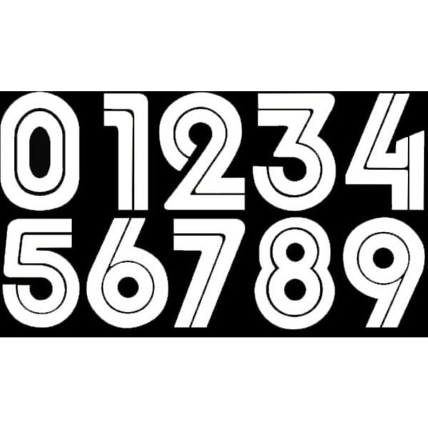 Air-Uni Uni Twin Line 4" Old School BMX Retro Number Plate Numbers - WHITE (PRINTED)