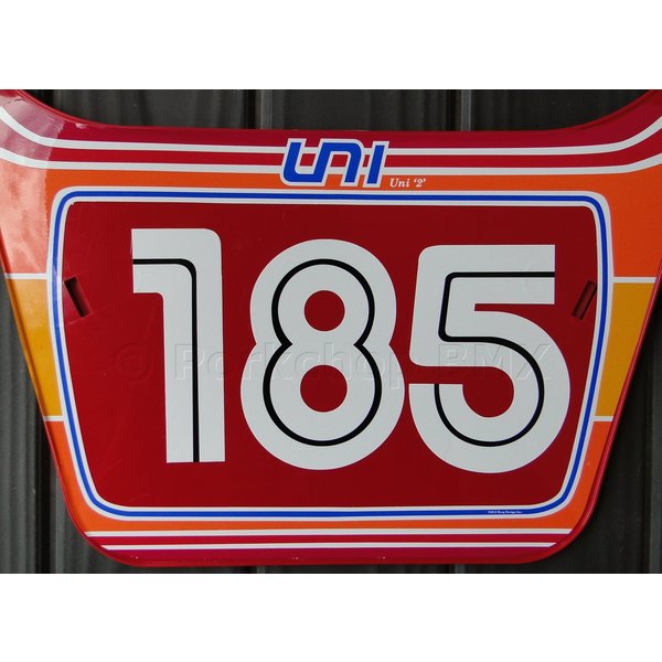 Air-Uni Uni Twin Line 4" Old School BMX Retro Number Plate Numbers - WHITE (PRINTED)