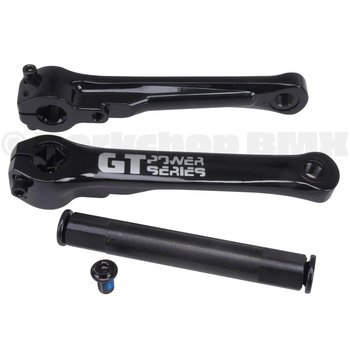 GT ***BLEMISH***GT Power Series 175mm aluminum alloy 22mm spindle BMX bicycle crank set (arms, spindle, bolts) - BLACK***BLEMISH***