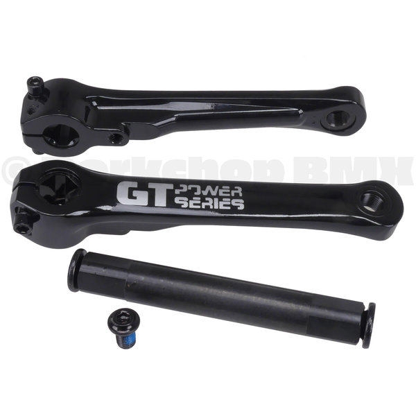 GT ***BLEMISH***GT Power Series 175mm aluminum alloy 22mm spindle BMX bicycle crank set (arms, spindle, bolts) - BLACK***BLEMISH***