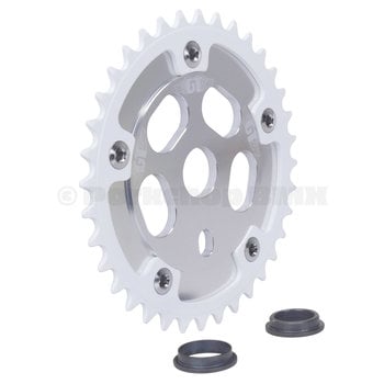 GT ***BLEMISH***GT 110mm  bcd BMX bicycle Power Disc (SILVER) with 36T chainring (WHITE)***BLEMISH***