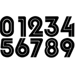 Air-Uni Uni Twin Line 4" Old School BMX Retro Number Plate Numbers - MATTE BLACK (NEW CUT VINYL)