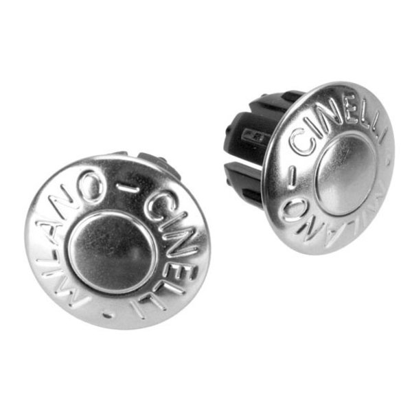 Cinelli Milano Bar End Plugs, Metal SILVER (PAIR)