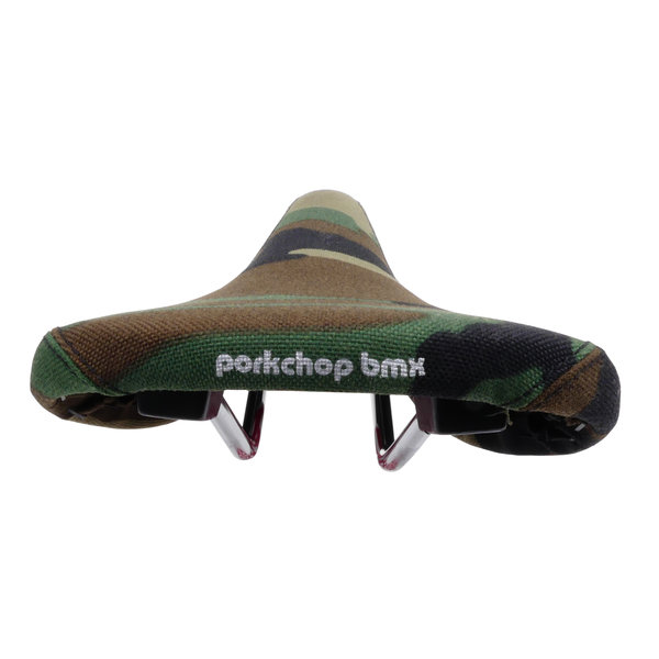 Railed Bike Seat for Wheelie Cruiser MTB BMX Bike- GREEN BROWN BLACK CAMO  SADDLE