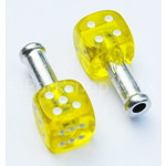 Trik Topz Dice Bicycle Brake Cable End Tips (pair) CLEAR YELLOW