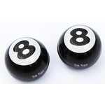 Trik Topz Bicycle Valve Caps (pair) - 8 BALL (BLACK)