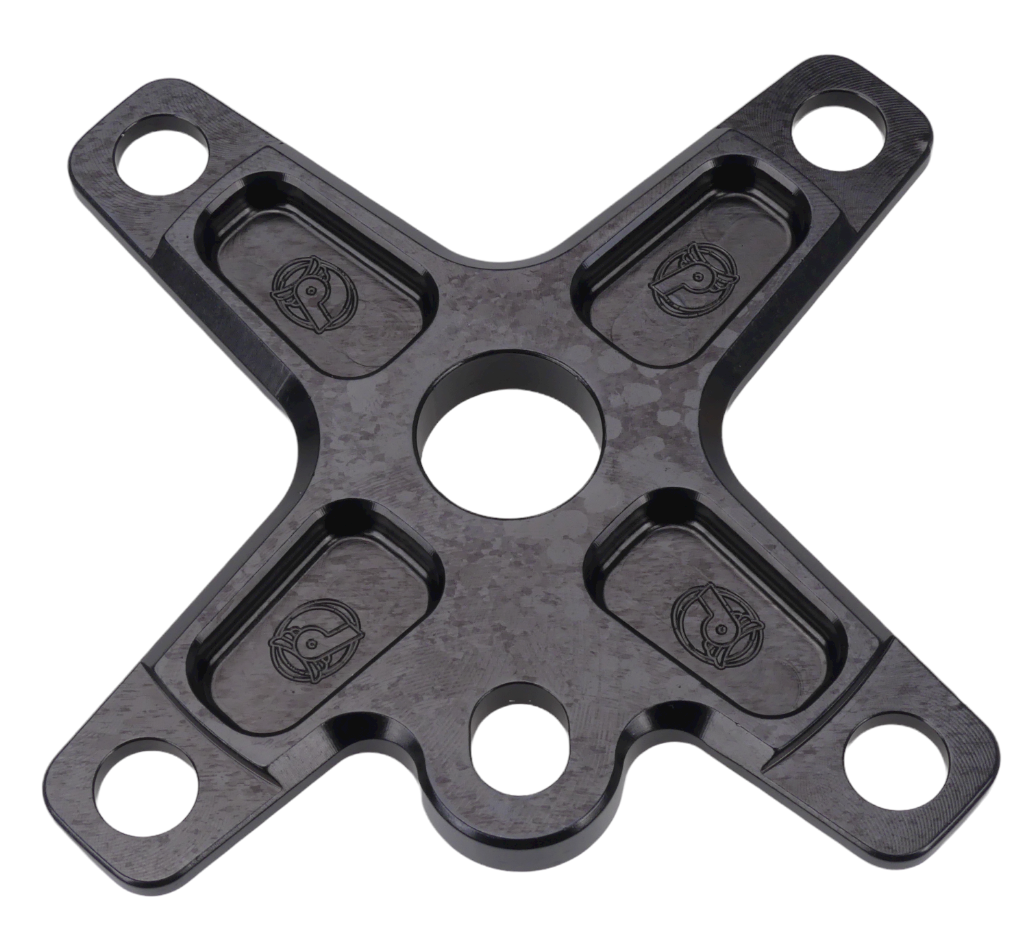 Profile Racing Aluminum Spider for 19mm spindle 104mm bcd 4-bolt BLACK