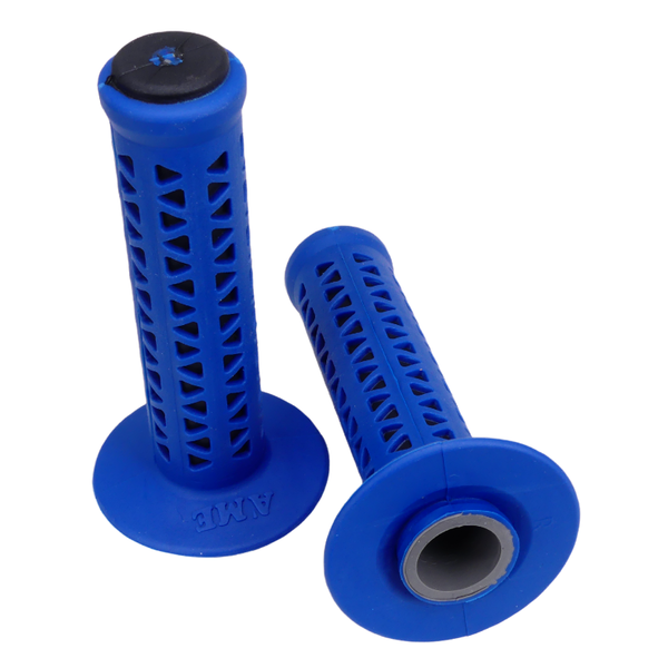 A'ME ***BLEMISH***AME old school BMX Unitron bicycle grips - BLUE over BLACK***BLEMISH***