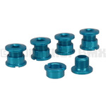 Porkchop BMX Aluminum alloy BMX bicycle chainring bolts - set of 5 - BRIGHT DIP BLUE