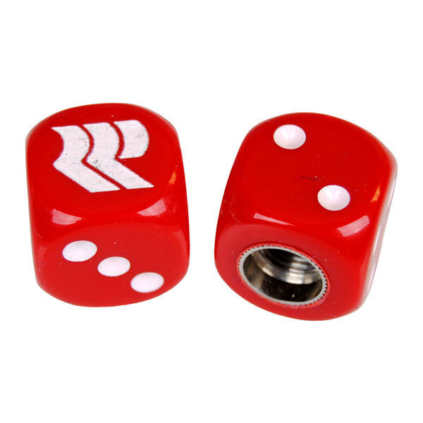 Robinson 1988-89 Robinson old school BMX Dice Bicycle Tire Valve Caps (pair) - RED