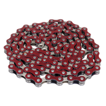 Yaban S410 BMX chain 1/2" X 1/8" 112L NICKEL inner / RED outer