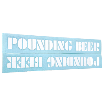 S&M S&M Bikes "Pounding Beer" cut vinyl fork decals (set of 2) WHITE