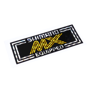 Shimano Shimano MX prism decal sticker 3 1/8" x 1 3/4" GOLD