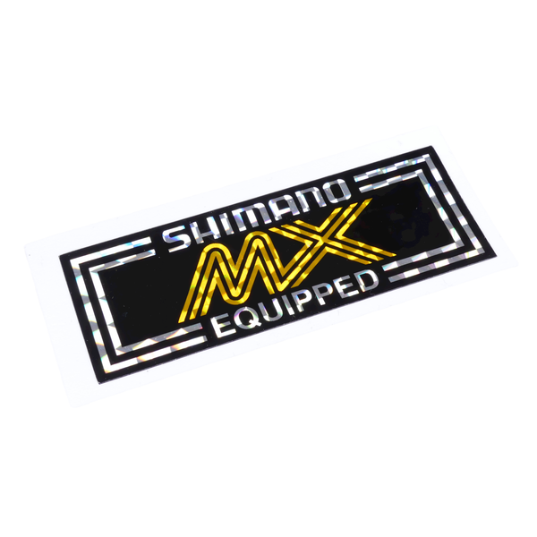 Shimano Shimano MX prism decal sticker 3 1/8" x 1 3/4" GOLD