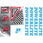 Powerlite 1978-83 Powerlite  old school BMX bicycle decal SET - SOLID LIGHT BLUE (officially licensed)