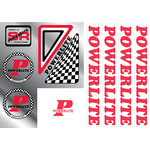Powerlite 1978-83 Powerlite  old school BMX bicycle decal SET - SOLID RED (officially licensed)