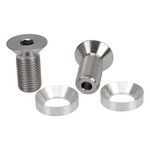 Porkchop BMX M12 X 1.25 X 25mm HOLLOW bicycle BMX crank bolts fits Profile 19mm GDH spindle (PAIR) - TITANIUM