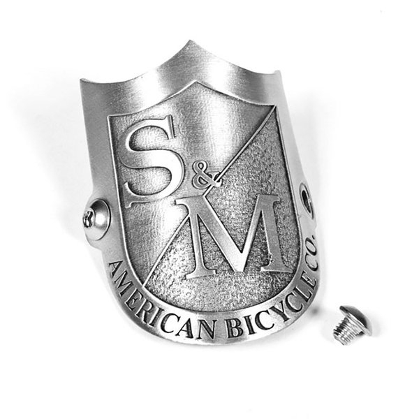 S&M S&M Bikes Shield Logo Head Tube Badge - SILVER