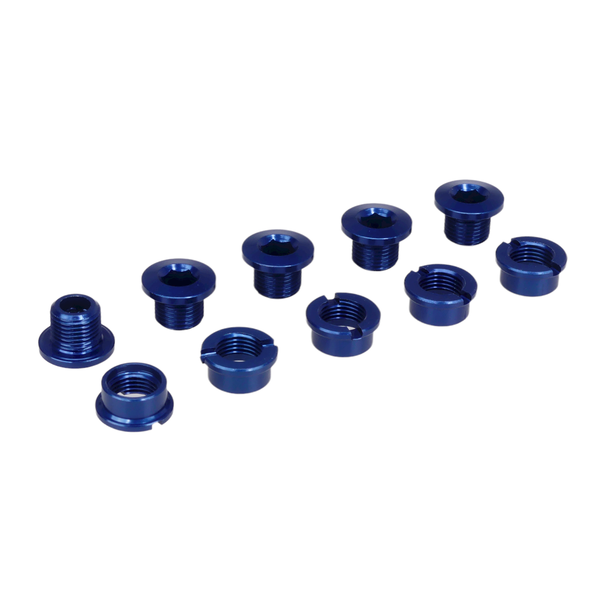 Porkchop BMX Aluminum alloy BMX bicycle chainring bolts - set of 5 - COBALT BLUE