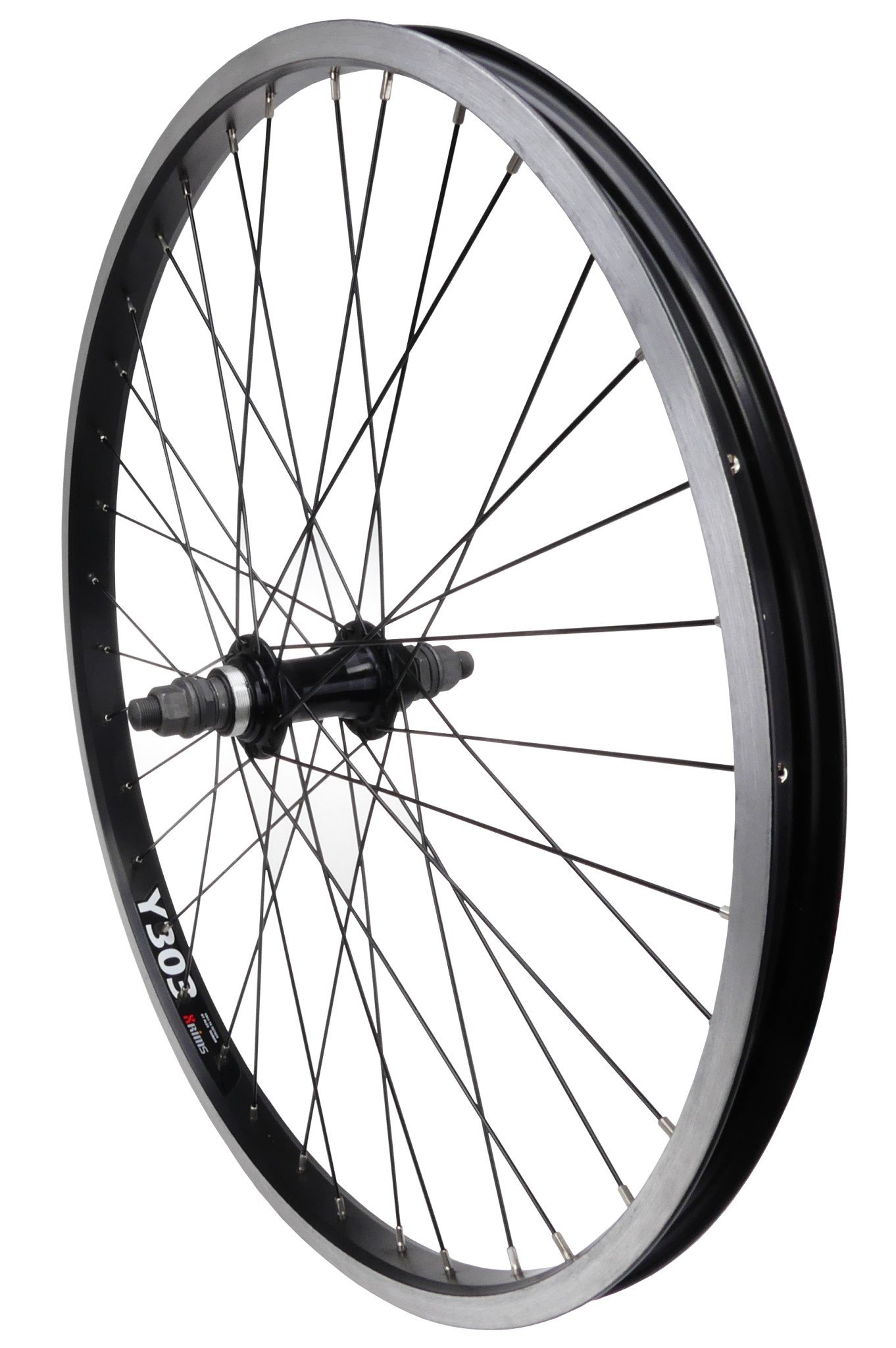 Alex Y303 X Rims - Wheel - Rear - 24/507x24 - Holes: 36 - Bolt-On, 14mm  axle, 30mm freewheel, 110mm hub spacing - Rim Brake - SW - Black - Porkchop  BMX