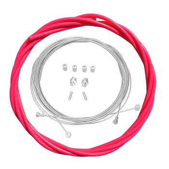 Porkchop BMX Bicycle Brake Cable Kit for Drop Bar Road - NEON PINK