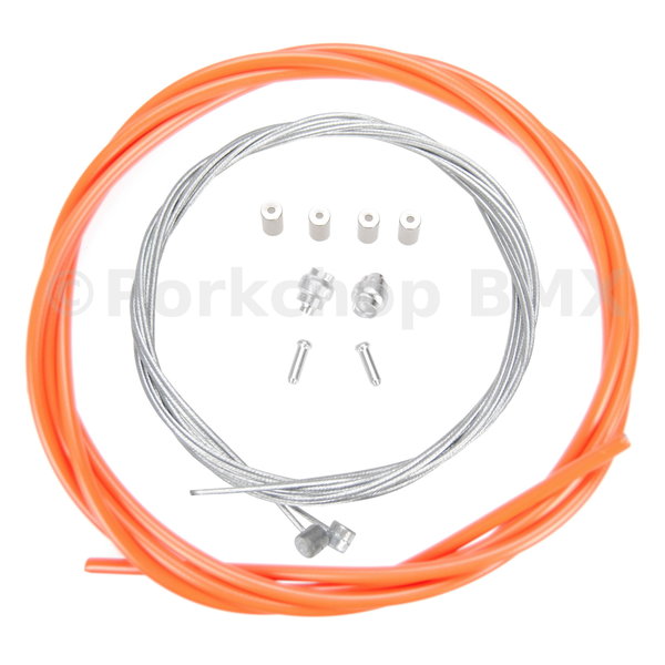 Porkchop BMX Premium Bicycle Brake Cable Kit for BMX/MTB - LIGHT(er) ORANGE