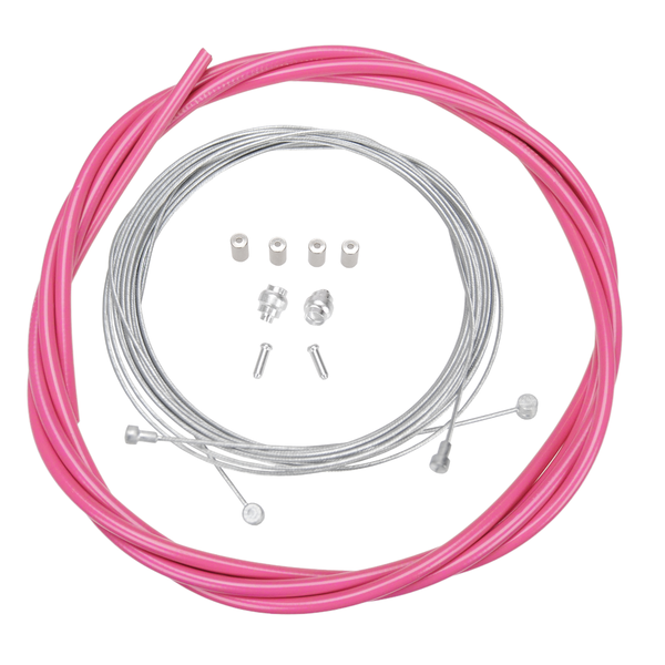 Porkchop BMX Bicycle Brake Cable Kit for Drop Bar Road - BUBBLEGUM PINK