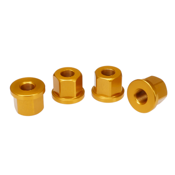 Porkchop BMX 3/8" X 26T REGULAR axle nut set 7075 aluminum (SET OF 4) DARK GOLD