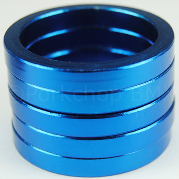 Porkchop BMX Bicycle BMX or MTB headset spacers for 1 1/8" threadless (SET of 5) 5mm - BLUE