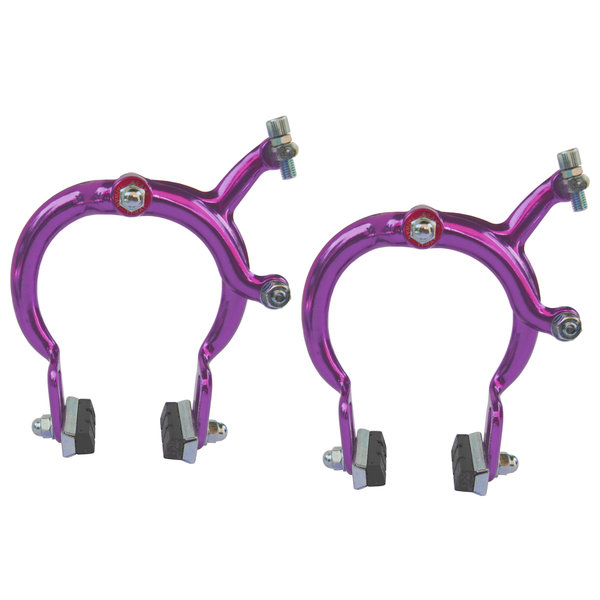 Porkchop BMX 1080 extra long reach BMX cruiser bicycle brake caliper - PURPLE SET OF FRONT & REAR