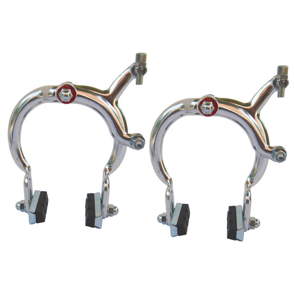 Porkchop BMX 1080 extra long reach BMX cruiser bicycle brake caliper - SILVER SET OF FRONT & REAR