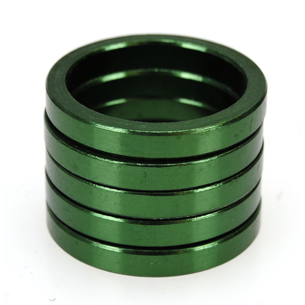 Porkchop BMX Bicycle MINI BMX ROAD MTB headset spacers for 1" threadless (5 piece) 5mm GREEN