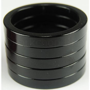 Porkchop BMX Bicycle BMX or MTB headset spacers for 1 1/8" threadless (SET of 5) 5mm - BLACK