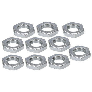 Porkchop BMX Bicycle BMX hub axle jam spacer lock nut locknut - 3/8" X 26T (BAG OF 10) SILVER