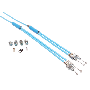 Porkchop BMX Upper & Lower gyro cables *LONG* for old school BMX - LIGHT BLUE