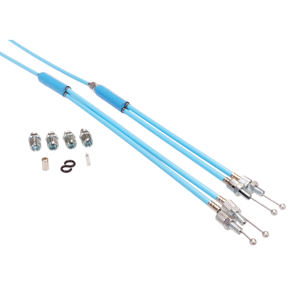 Porkchop BMX Upper & Lower gyro cables for old school BMX - LIGHT BLUE