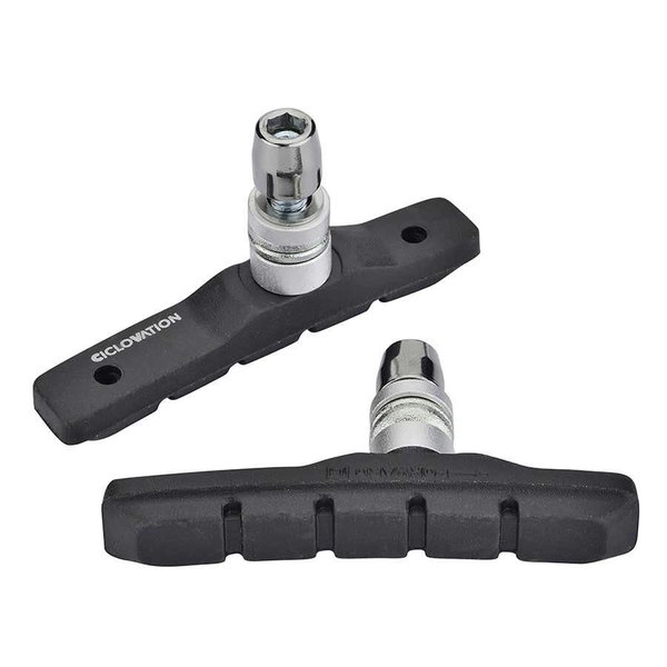 Ciclovation BMX bicycle THREADED V-brake brake pads (PAIR) BLACK