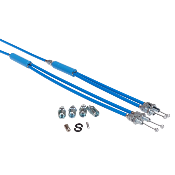 Porkchop BMX Upper & Lower gyro cables for old school BMX - MEDIUM BLUE