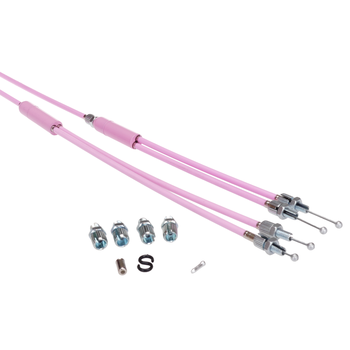 Porkchop BMX Upper & Lower gyro cables for old school BMX - PASTEL PINK