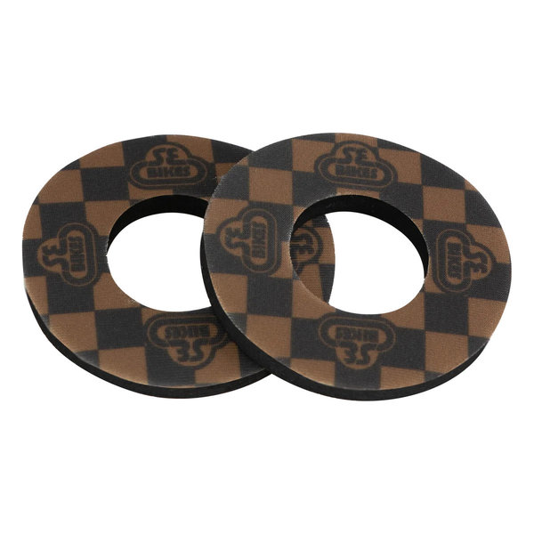 SE Racing SE Racing CHECKERBOARD old school BMX bicycle foam grip donuts BLACK/GOLD