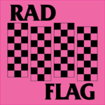 Stay Rad "RAD FLAG" on PINK decal sticker 2 3/4" x 2 3/4"