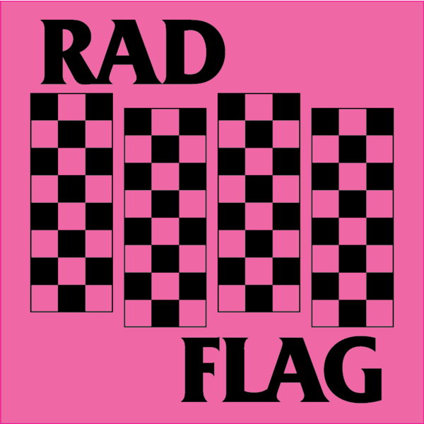 Stay Rad "RAD FLAG" on PINK decal sticker 2 3/4" x 2 3/4"