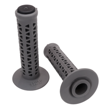 A'ME AME old school BMX Unitron bicycle grips - GREY GRAY over BLACK