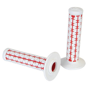 A'ME AME Dual old school BMX Duals bicycle grips - WHITE over RED