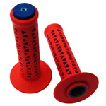 A'ME AME old school BMX Unitron bicycle grips - RED over BLUE