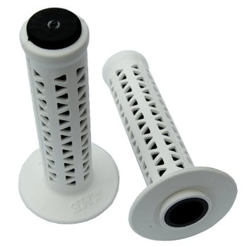 A'ME AME old school BMX Unitron bicycle grips - WHITE over BLACK