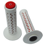 A'ME AME old school BMX Unitron bicycle grips - WHITE over RED