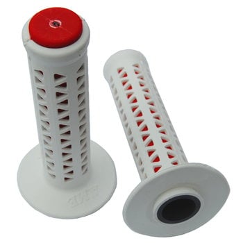 A'ME AME old school BMX Unitron bicycle grips - WHITE over RED